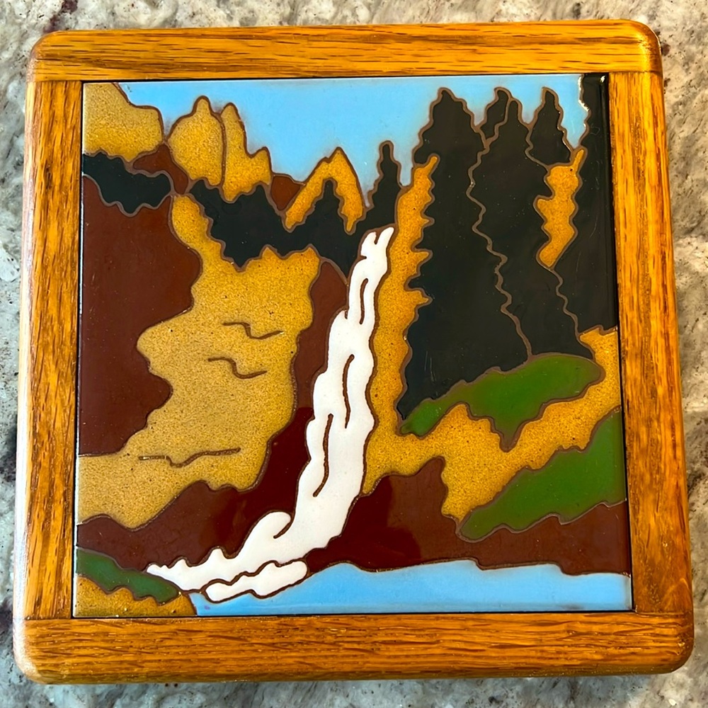 Ceramic tile painting - Yellowstone